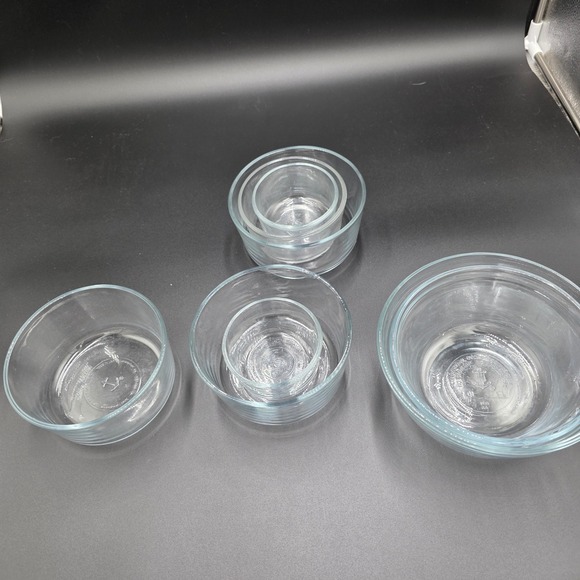 Anchor Hocking Other - Anchor Hocking Clear Glass Nesting Mixing Prep Bowl Set Round Made in USA 8pc